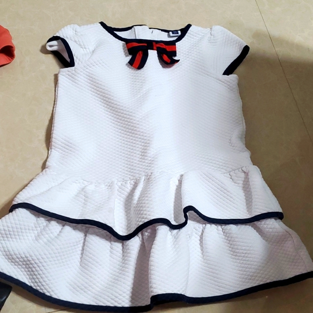 Dress toddler white and blue